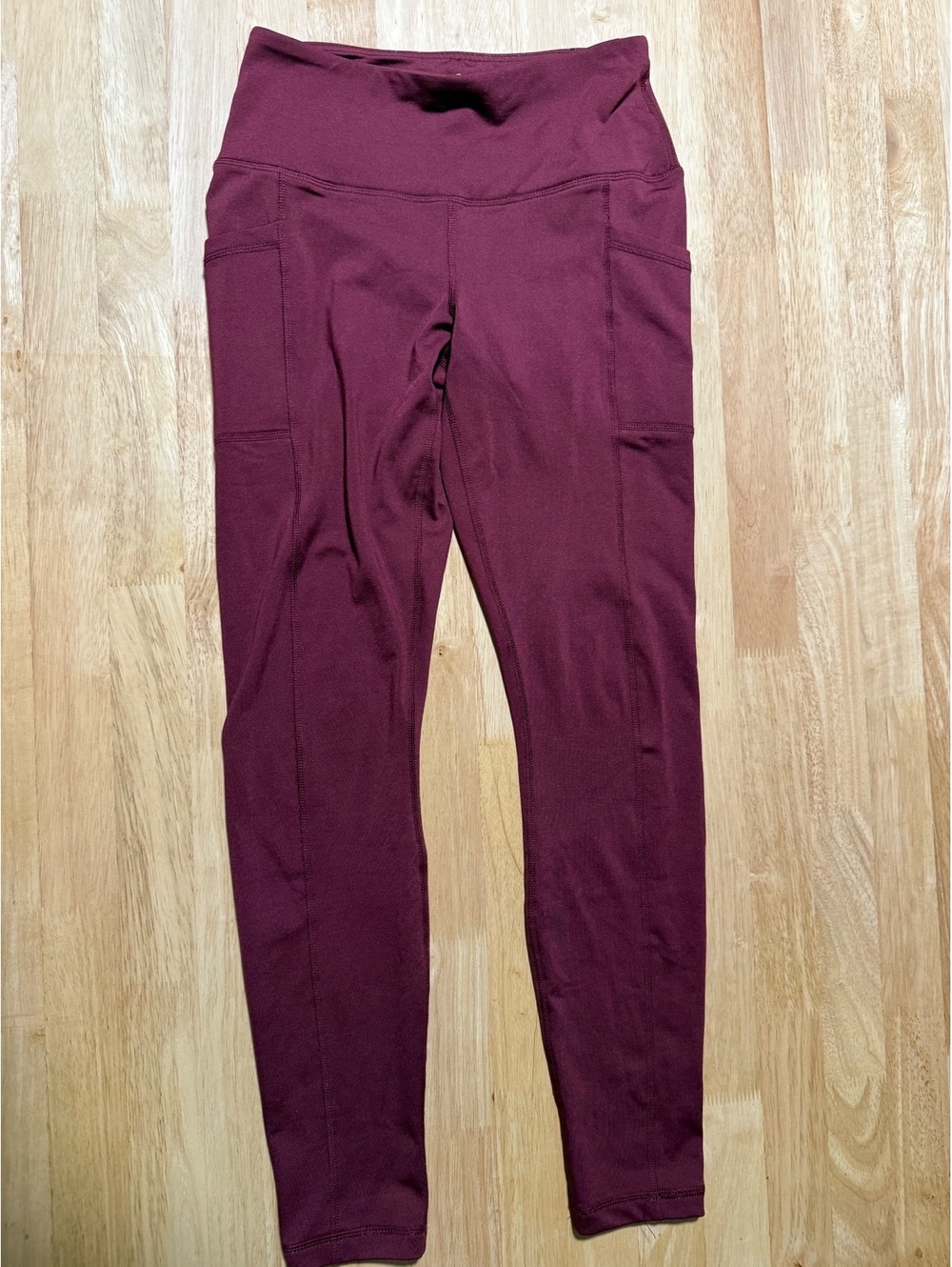 90 Degree by Reflex Women’s Small Burgundy High Waist Pocket Leggings